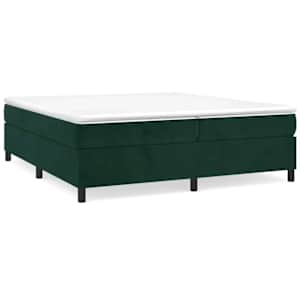 Box spring postel s matrací tmavě zelená 200x200 cm samet - obrázek 3