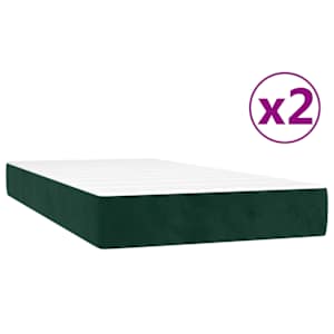 Box spring postel s matrací tmavě zelená 200x200 cm samet - obrázek 5