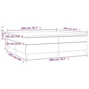 Box spring postel s matrací tmavě zelená 200x200 cm samet - obrázek 10