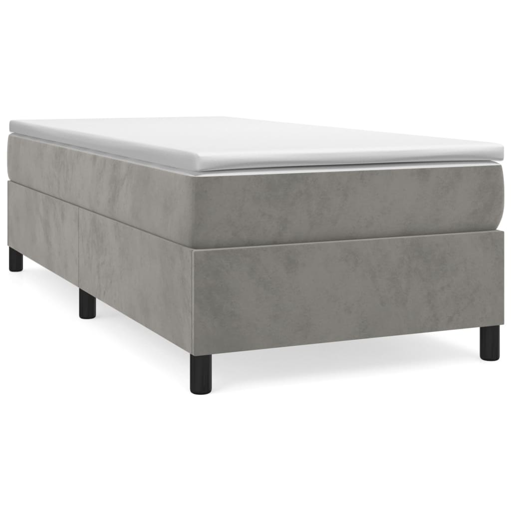 VidaXL Sommier à Ressorts Avec Matelas Gris Clair 100x203 Cm Velours