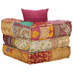 Modulární pouf s polštářem patchwork textil - obrázek 8