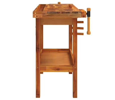 Banco Da Lavoro In Legno Massello Di Pino 80x50x80 Cm - Robusto, Con Ripiano Portaoggetti, Da Montare, Per Garage O Officina