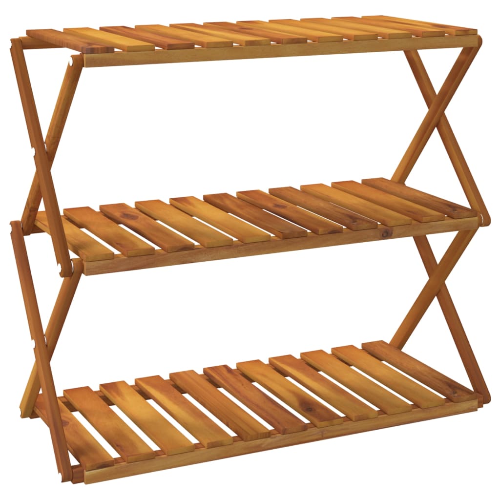 vidaXL 3patrový skládací regál 70 x 31 x 63 cm masivní akáciové dřevo