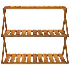 3patrový skládací regál 70 x 31 x 63 cm masivní akáciové dřevo - obrázek 4