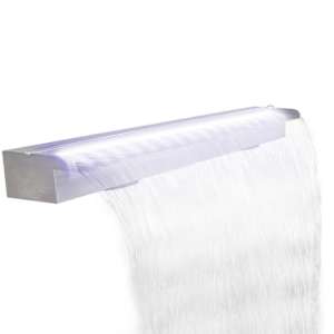 Fontana za bazen slap LED nerjaveče jeklo 110 cm