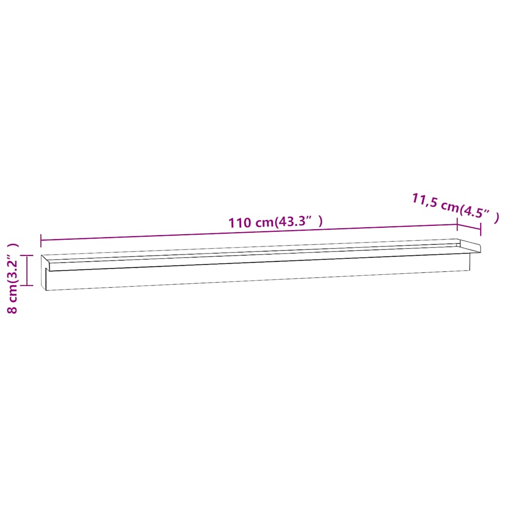 Zwembadwaterval met LED-verlichting 110 cm roestvrij staal image 8