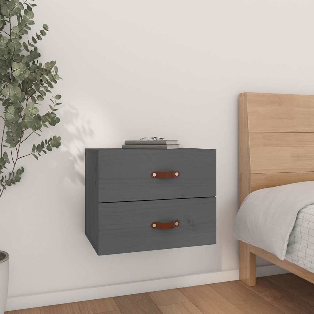 vidaXL Table de chevet murale Gris 50x36x40 cm820980