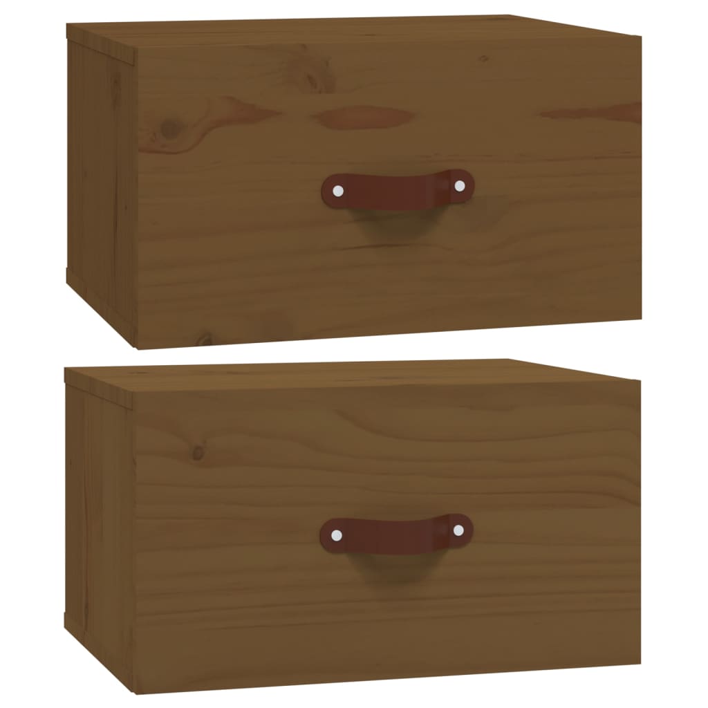vidaXL Nástěnné noční stolky 2 ks medově hnědé 40 x 29,5 x 22 cm