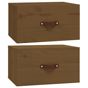 Nástěnné noční stolky 2 ks medově hnědé 40 x 29,5 x 22 cm - obrázek 2