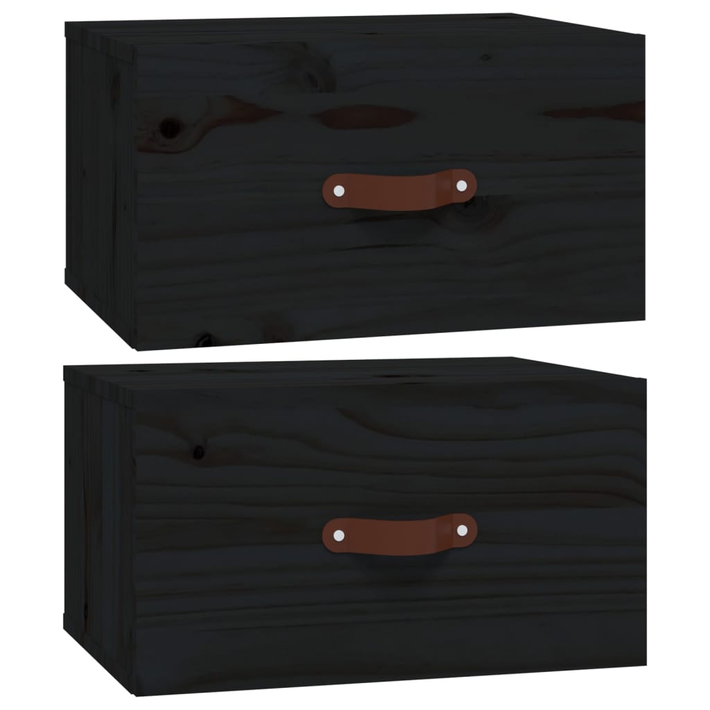 vidaXL Nástěnné noční stolky 2 ks černé 40x29,5x22 cm