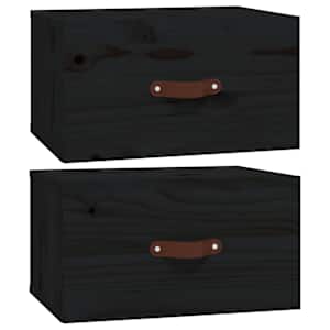 Nástěnné noční stolky 2 ks černé 40x29,5x22 cm - obrázek 2