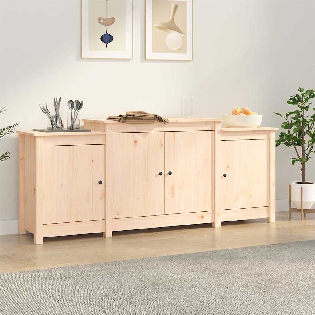 vidaXL skænk 164x37x68 cm massivt træ fyrretræ