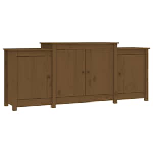 Příborník medově hnědý 164x37x68 cm masivní borové dřevo - obrázek 2