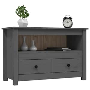 TV skříňka šedá 79x35x52 cm masivní borové dřevo - obrázek 4