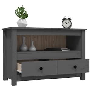 TV skříňka šedá 79x35x52 cm masivní borové dřevo - obrázek 5