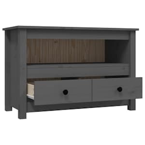 TV skříňka šedá 79x35x52 cm masivní borové dřevo - obrázek 7