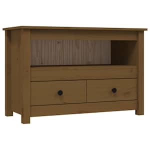 TV skříňka medově hnědá 79 x 35 x 52 cm masivní borové dřevo - obrázek 2