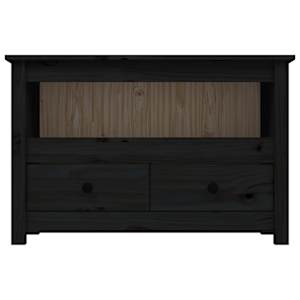 TV skříňka černá 79x35x52 cm masivní borové dřevo - obrázek 6