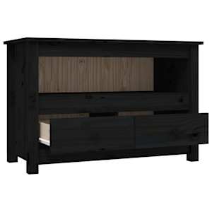 TV skříňka černá 79x35x52 cm masivní borové dřevo - obrázek 7