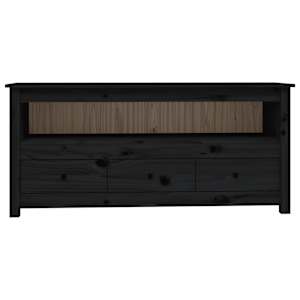 TV skříňka černá 114x35x52 cm masivní borové dřevo - obrázek 6