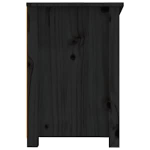 TV skříňka černá 114x35x52 cm masivní borové dřevo - obrázek 8