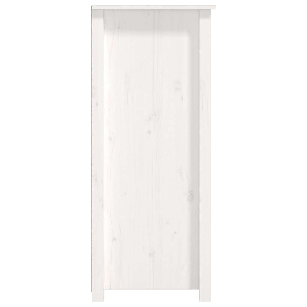 fehér tömör fenyőfa tálalószekrény 83 x 41,5 x 100 cm