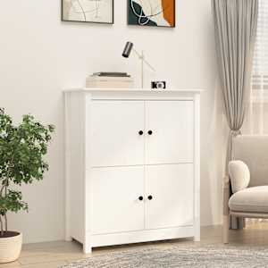 Komoda bela 83x41,5x100 cm trdna borovina