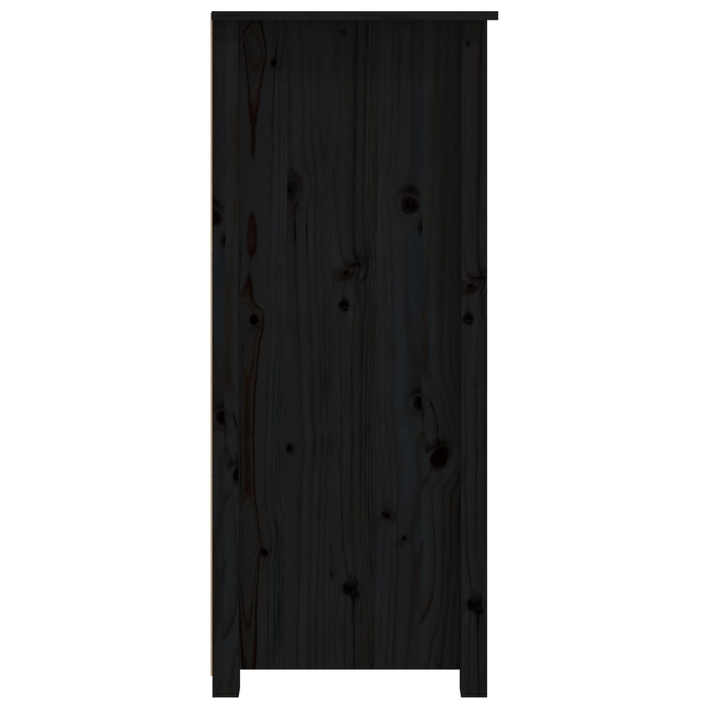 Sideboard Schwarz 83x41,5x100 cm Massivholz Kiefer | Stepinfit.de