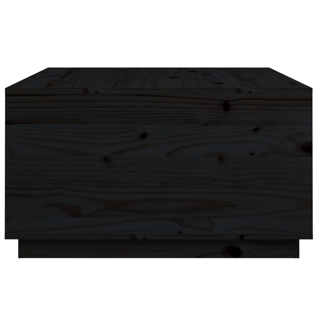 Couchtisch Schwarz 80x80x45 cm Massivholz Kiefer | Stepinfit