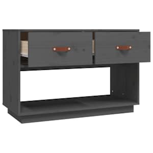 TV skříňka šedá 90 x 40 x 60 cm masivní borové dřevo - obrázek 8