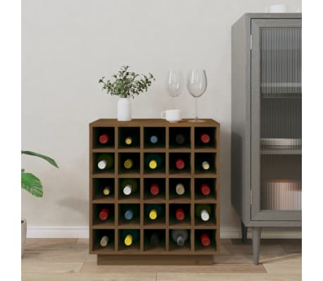 vidaXL Κάβα Κρασιών Μελί 55,5x34x61 εκ. από Μασίφ Ξύλο Πεύκου