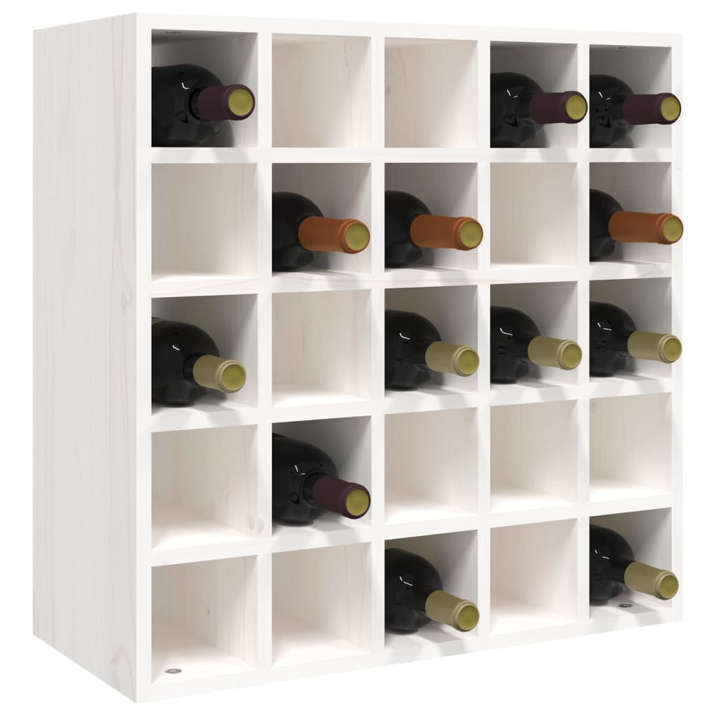vīna pudeļu plaukts, balts, 56x25x56 cm, priedes masīvkoks | Stepinfit.lv