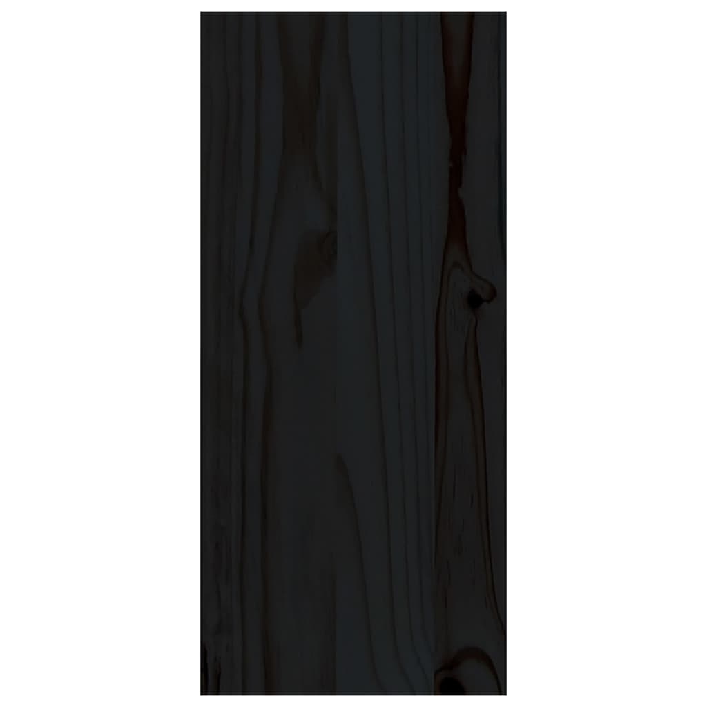 Fekete tömör fenyőfa borszekrény 56 x 25 x 56 cm 