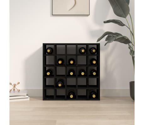 vidaXL Dulap de vinuri, negru, 56x25x56 cm, lemn masiv de pin