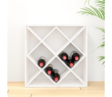vidaXL Dulap de vinuri, alb, 62x25x62 cm, lemn masiv de pin