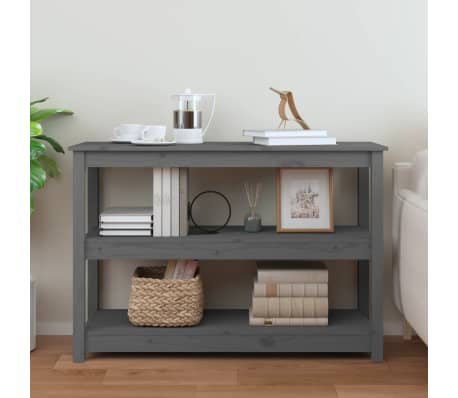 vidaXL Konsolentisch Grau 110x40x74 cm Massivholz Kiefer