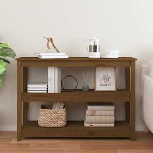 vidaXL Konsolinis staliukas, medaus rudas, 110x40x74cm, pu&scaron;ies masyvas