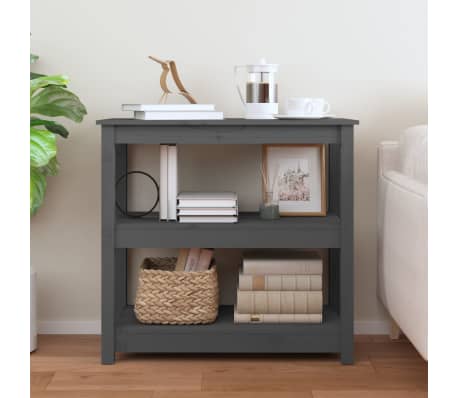 vidaXL Masă consolă, gri, 80x40x74 cm, lemn masiv de pin