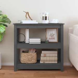 vidaXL Masă consolă, gri, 80x40x74 cm, lemn masiv de pin