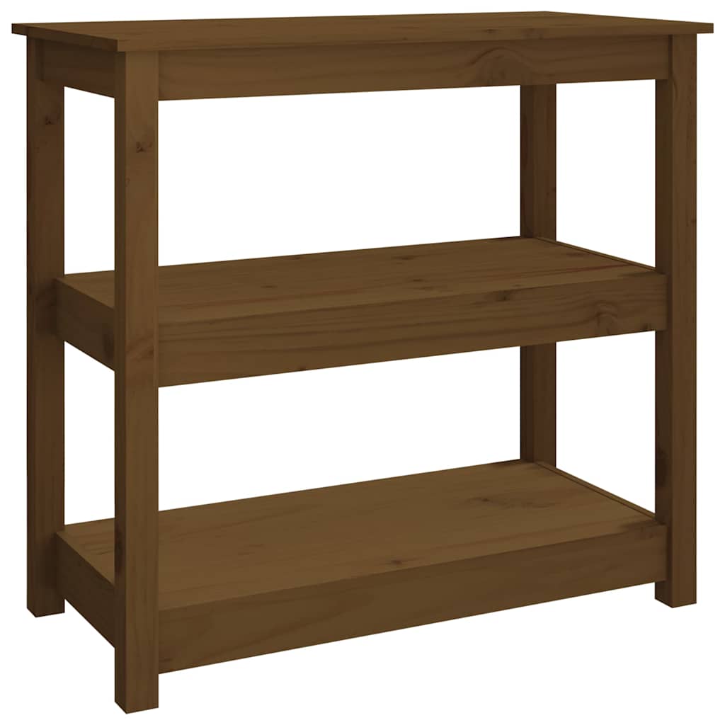 VidaXL Konsolentisch Aus Massivholz Kiefer – Modern, Mit Rollen, 110x40x74 Cm