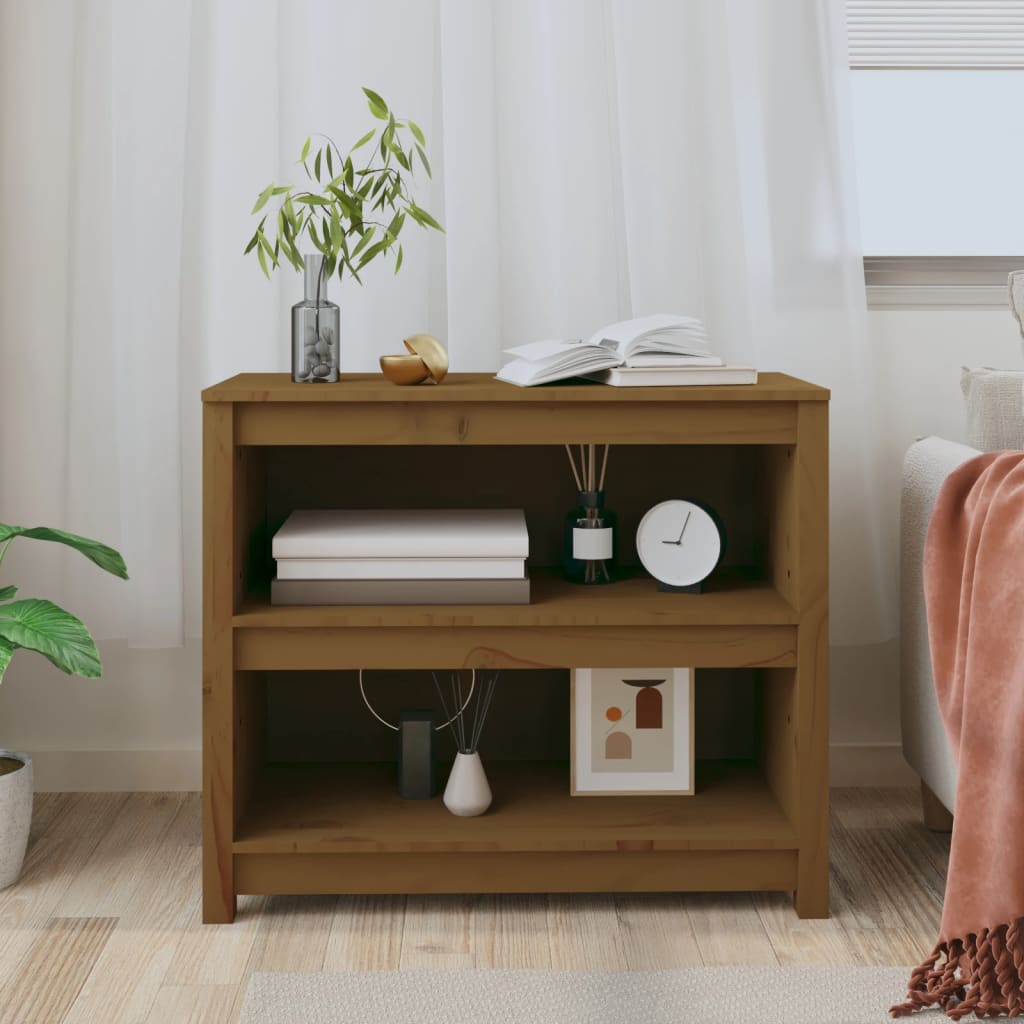 vidaXL Boekenkast 80x35x68 cm massief grenenhout honingbruin afbeelding