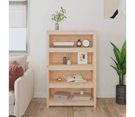 vidaXL Spintelė knygoms, 80x35x126cm, pu&scaron;ies medienos masyvas