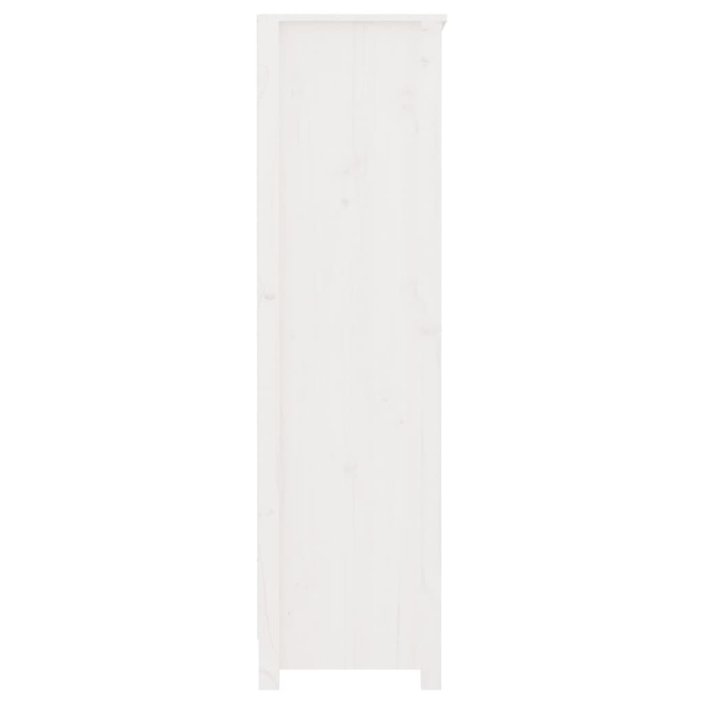 Fehér tömör fenyőfa könyvszekrény 80x35x126 cm 