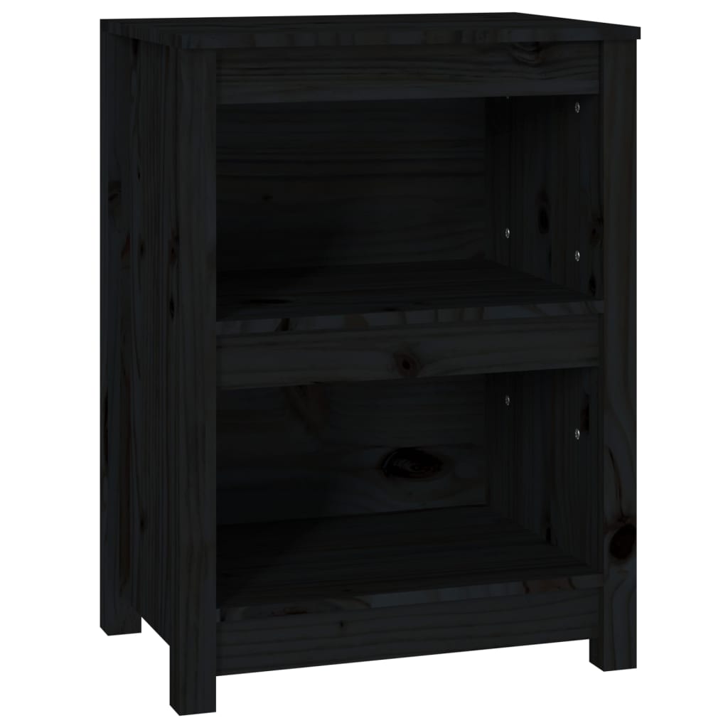 E-shop vidaXL Knižnica čierna 50x35x68 cm masívna borovica