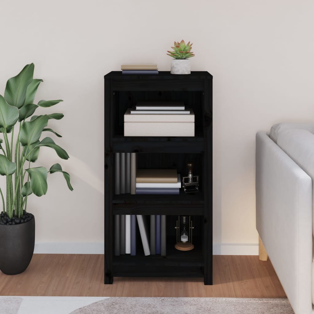 vidaXL Boekenkast 50x35x97 cm massief grenenhout zwart afbeelding
