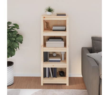 vidaXL Book Cabinet 50x35x125.5 cm Solid Wood Pine