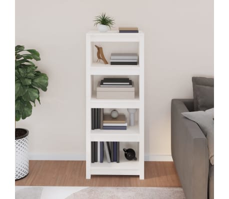vidaXL B&uuml;cherregal Wei&szlig; 50x35x125,5 cm Massivholz Kiefer