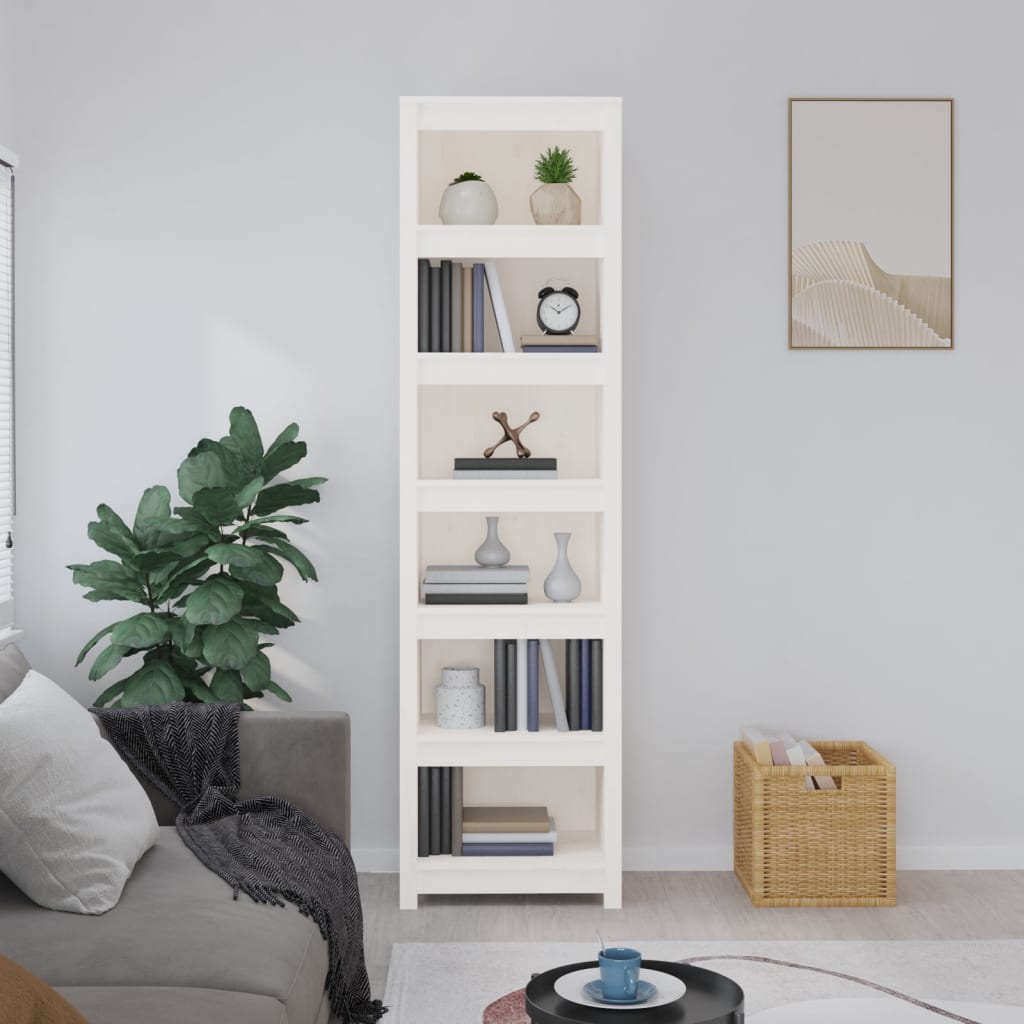 vidaXL Boekenkast 50x35x183 cm massief grenenhout wit