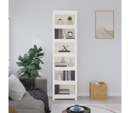 vidaXL Boekenkast 50x35x183 cm massief grenenhout wit