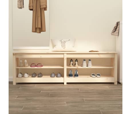 vidaXL Schuhbank 160x36,5x50 cm Massivholz Kiefer